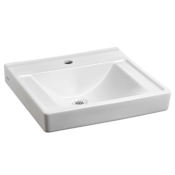 American Standard Decorum 20" Wall Mounted Bathroom Sink with EverClean Surface and Rear Overflow White